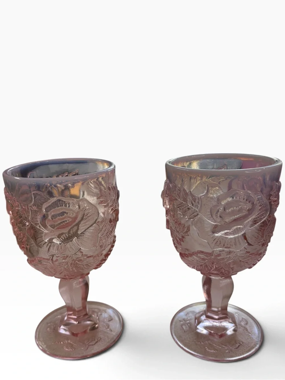 Vintage Madonna Inn Wild Rose Pattern 2 Water Glasses